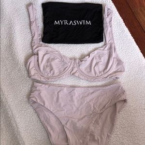 Myra swim lavender bathing suit set / Travel bag
